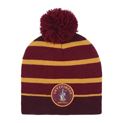 Image of Harry Potter Pom Knitted Hat, Gryffindor Red, One Size Fits All