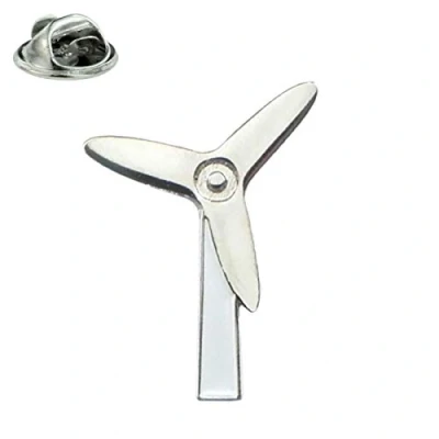 Image of Wind Turbine Eco Metal Enamelled Pin Badge Lapel XJKB13 52