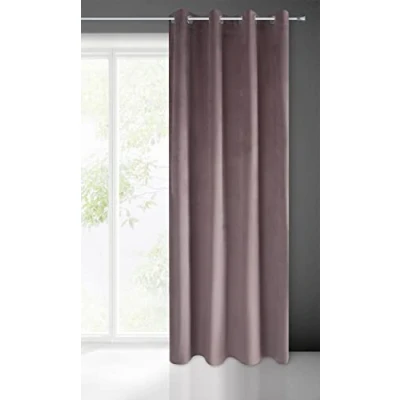 Image of Eurofirany Pierre velvet eyelet curtain living room bedroom modern classic metal eyelets 1st piece 215g/m², light pink, 140x250cm