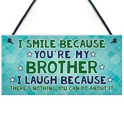 Image of RED OCEAN Funny Brother Gift Hanging Plaque Novelty Birthday From Sister