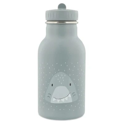 Image of Trixie Drinking Bottle Mr. Shark 350ml Stainless Steel Water for Kids Grey Leakproof Eco Friendly and BPA Free