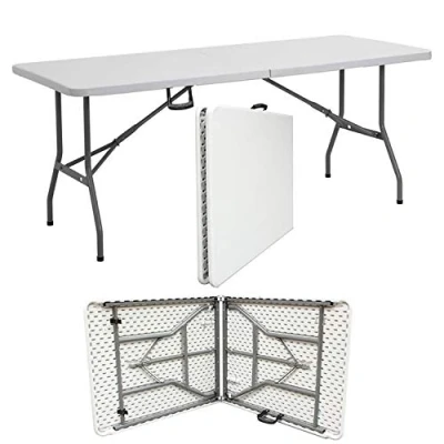 Image of Denny International Folding Trestle Table Heavy Duty with Locking System Multi Purpose Indoor Outdoor Picnic BBQ Party (6ft)