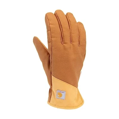 Image of Carhartt Men&#039;s Rugged Flex Insulated Open Cuff Glove, Brown, Large