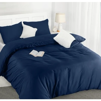 Image of Utopia Bedding King Size Duvet Cover Soft Microfibre Polyester with Pillow cases Quilt Set (Navy)