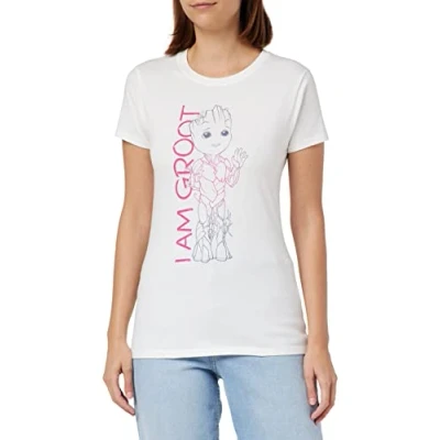 Image of Marvel Women&#039;s Woiamgmts001 T Shirt, White, S