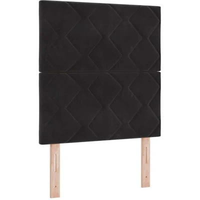 Image of vidaXL Black Velvet Headboard with Diamond Blocks Design, 80cm