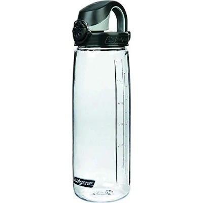 Image of Nalgene OTF On The Fly Bottle Clear/Black, 700ml /0.7L Reusable Eco Friendly Everyday Water Liquid Juice Vessel Flask Container Storage Gym Desk Office Cycling Cycle Bicycle Biking Bike Hydration Hydrate Tritan Hiking Hike BPA Free Leakproof