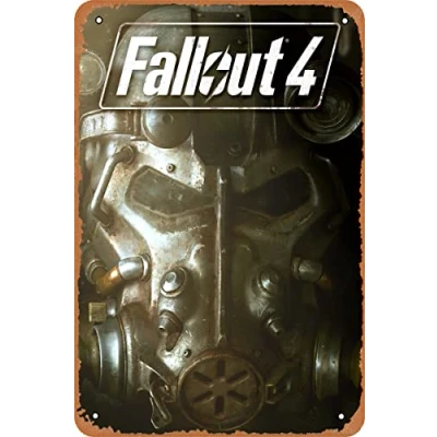 Image of Clilsiatm Fallout 4 Game Poster Video Tin Metal Sign Vintage Wall Plaque Decor 8x12 Inch