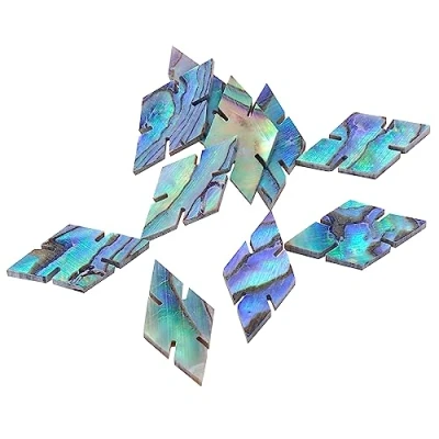 Image of Musiclily Pro 14.5mm Natural Paua Abalone Shell Diamonds Snowflake Guitar Fretboard Inlay Dots (Set of 10)