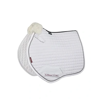 Image of LeMieux Junior Pro General Purpose/Jump Square Saddle Pad English Pads for Horses Equestrian Riding Equipment and Accessories (White Small)