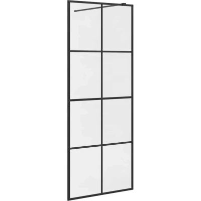 Image of vidaXL Walk in Shower Wall with Clear ESG Glass 80x195 cm Black