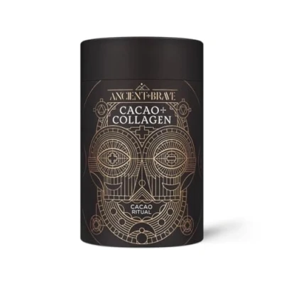Image of Ancient + Brave Cacao Collagen Powder 250g Peruvian Raw Hot Chocolate with Grass Fed Hydrolysed Bovine Premium Blend of Organic Cocoa, Ashwagandha &amp; Baobab High Protein, Keto