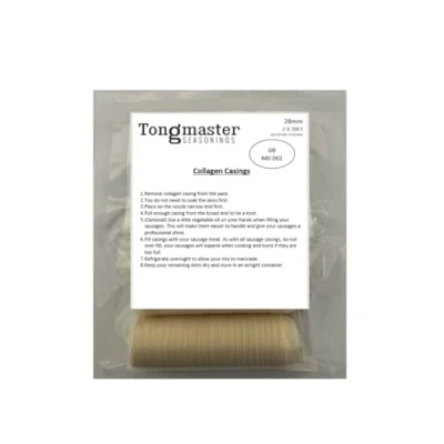 Image of Pack of Two Collagen Edible Sausage Casing Skins (28mm Diameter)