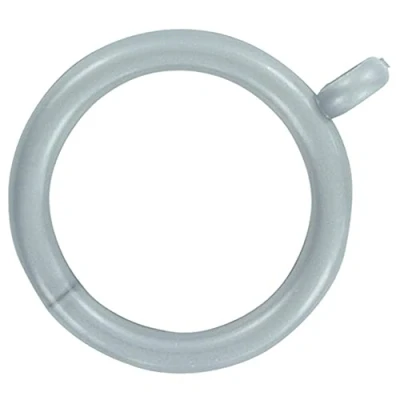 Image of Merriway BH03272 (24 Pcs) Plastic Curtain Drapery Pole Rod Rings with Fixed Eye, Inner Diameter 35mm (1.3/8 inch) Outer 45mm (1.3/4 Grey Pack of 24 Pieces