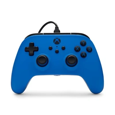Image of PowerA Symmetric Wired Controller for Xbox Series XS Blue, Officially licensed, Inline Thumbstick Layout, Windows 10/11 compatible, Dual Rumble Motors, Impulse Triggers, 3.5 mm Audio Jack