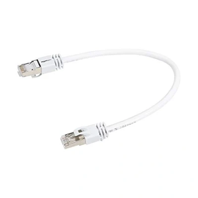 Image of Amazon Basics RJ45 Cat 7 High Speed Gigabit Ethernet Patch Internet Cable White, 1 Foot, 5 Pack, 0.3 m (Pack of 5)