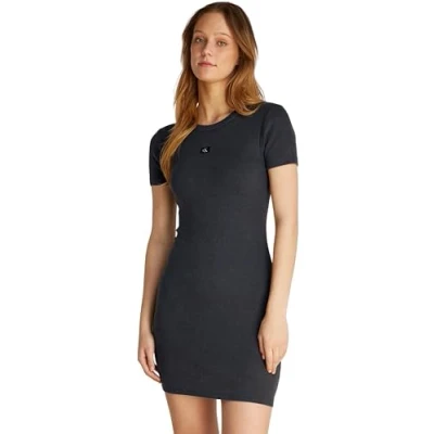 Image of Calvin Klein Jeans Washed Dress Jersey dress, Women&#039;s, Size: Medium, black