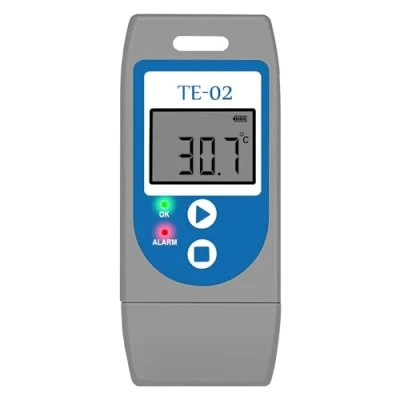 Image of ThermElc TE 02 temperature data Logger for Accurate and Compliant Monitoring. Track in lab fridge Cold Storage. Produce Auto PDF reports auditing record
