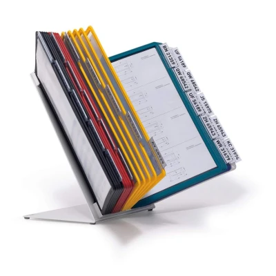 Image of Durable VARIO® Display Panel Desk Unit 30 Panels and Tabs in Assorted Colours Perfect for Storing Displaying A4 Documents