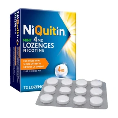 Image of NiQuitin Mint 4 mg Lozenges Effective Smoking Craving Relief 72 Long Lasting Effect Reduce and Quit Aid