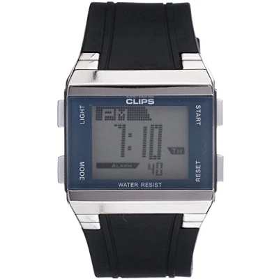 Image of Clips Men&#039;s Quartz Watch with Grey Dial Analogue Display and Black Rubber Strap 539 6003 94