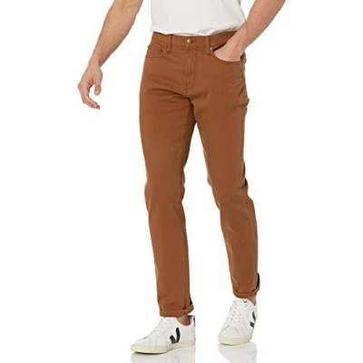 Image of Amazon Essentials Men&#039;s Slim Fit Jeans, Dark Khaki Brown, 32W / 34L