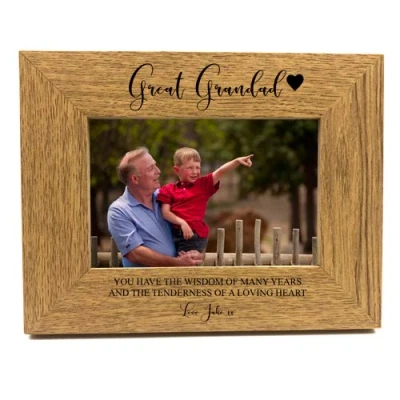 Image of ukgiftstoreonline Personalised Great Grandad Wooden Photo Frame Gift (4 x 6 Inch)