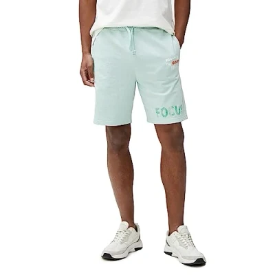 Image of Koton Men&#039;s Slogan Printed Shorts Drawstring Slim Fit Pocket Detailed, Mint (MNT), S