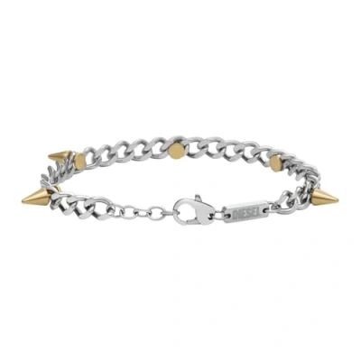 Image of DIESEL Men&#039;s Bracelet, Stainless Steel bracelet with logo engraved