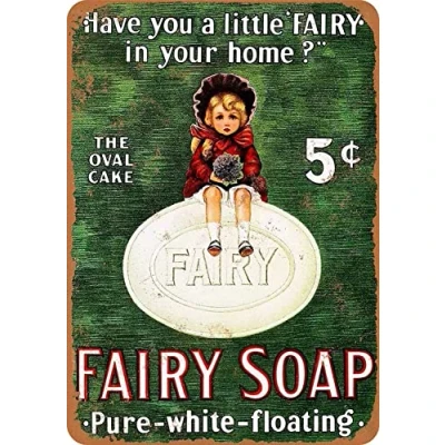 Image of Fairy Soap Wall Decor Kitchen Poster Metal Sign 8X12 Inches