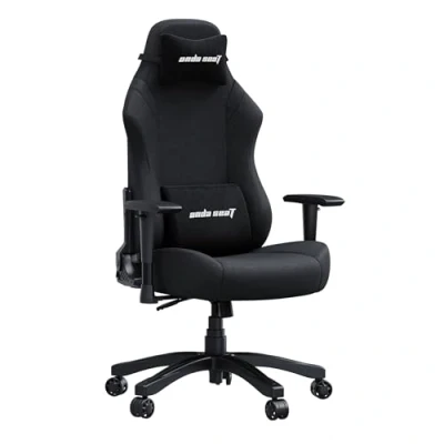 Image of Anda Seat Luna Fabric Gaming Chair Large Ergonomic Reclining Video Game Chairs, Computer Home Office Chair, Heavy Duty Neck &amp; Back Lumbar Support Black Folding Recliner for Adults