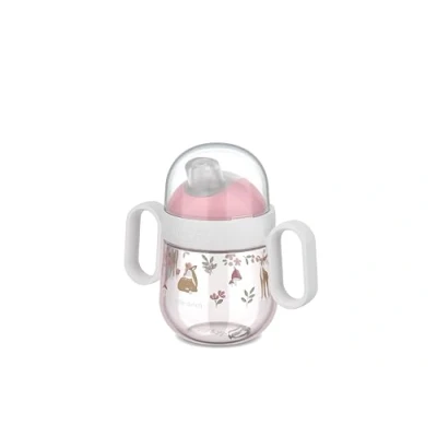 Image of Mepal Non Spill Sippy Cup Mio Little Dutch, Leakproof, Clear Cap for On The go use, Easy to Hold Handles, Soft Drinking Spout, 200 ml, Fairy Garden