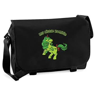 Image of My Little Zombie Unicorn Pony Parody Messenger Shoulder Bag Black