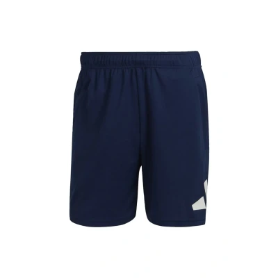 Image of adidas Men&#039;s Train Essentials Logo Training Shorts, Dark Blue/White, S 7 inch