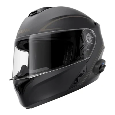 Image of Sena Outrush R Bluetooth Modular Motorcycle Helmet with Intercom System (Matte Black, XXL)