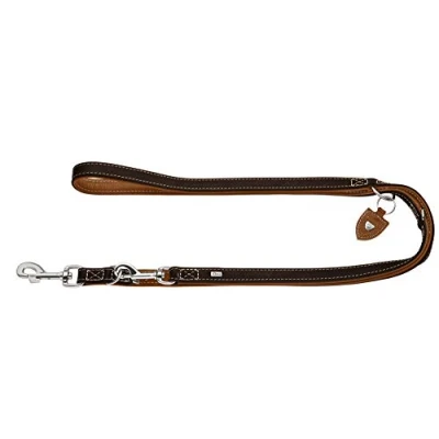 Image of HUNTER Training Leash Tara Number 20/200 Juchten Leather, Dark Brown/Cognac