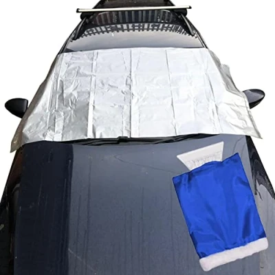 Image of Car Windscreen Cover GENERISE Screen Protects Windshield from Frost, Snow &amp; Ice (185x85cm) Plus Scraper for