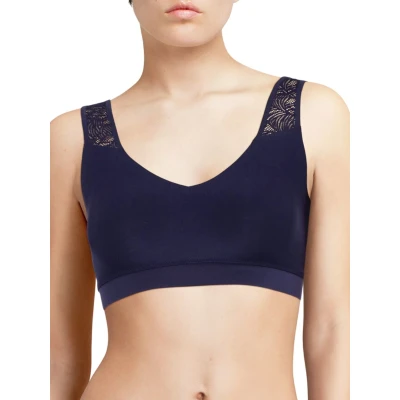 Image of Chantelle Women&#039;s, SOFTSTRETCH, Padded Top Lace, Women&#039;s invisible lingerie, Sapphire, XL XXL