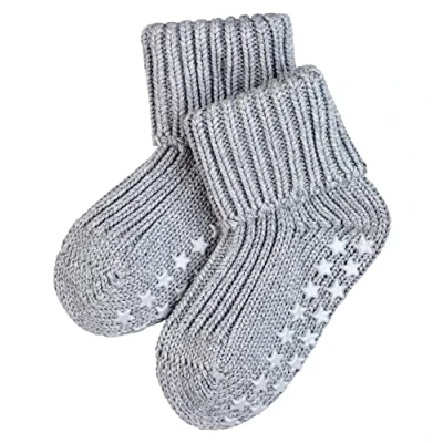 Image of FALKE Unisex Baby Catspads Cotton B HP Thick Grips On Sole 1 Pair Grip socks, Grey (Light 3400), 12 18 months