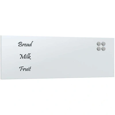 Image of vidaxl Wall Mounted Tempered Glass Magnetic Board/whiteboard 80x30 cm Ideal for Office, School or Home use with Writing/Drawing Surface
