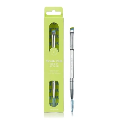Image of Spectrum Collections Brush Club Double Ended Eyebrow Make Up Brush, Dual Makeup for Defining and Combing Brows with Hypoallergenic Bristles, Green Duo
