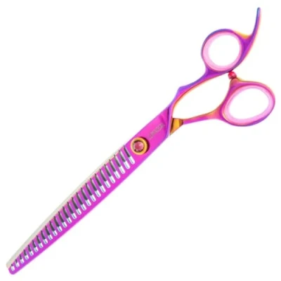 Image of GROOM Professional Luminosa Chunker Dog Grooming Scissors Hair VG10 Stainless Steel Razor Sharp Blades Add Some Colour to Your Everyday Grooming, 8 Inch 26T