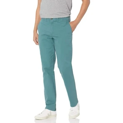 Image of Amazon Essentials Men&#039;s Slim Fit Casual Stretch Chino Trouser, Dark Green, 30W / 30L