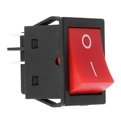 Image of Rocker Switch, Jadeshay Snap in Boat Type Toggle Switch Power ON/OFF DPST 4 Pin 2 Position 30A for Welding Machine Car Auto Household Appliances