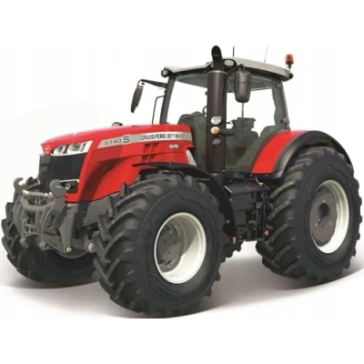 Image of Bburago B18 31613 Die Cast Massey FERGUSSON 8740S Tractor e Traktor Cat Vehicle, Red