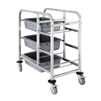 Image of Vogue Stainless Steel Bussing Trolley 900X820X440mm Commercial Catering