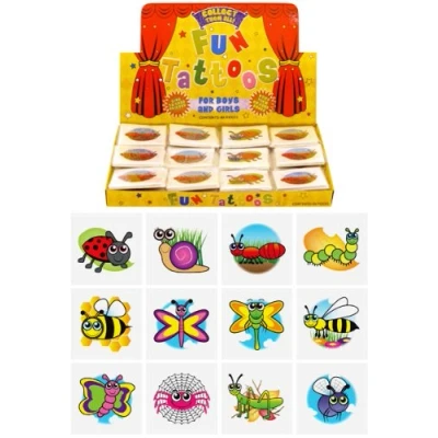 Image of Henbrandt 10 x Mini Fun Tattoos (Packs of 12) 120 in Total (INSECTS)