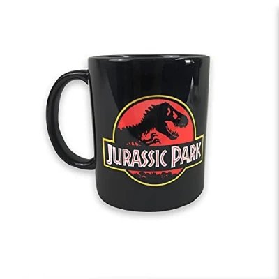 Image of Pyramid International Jurassic Park Mug (Logo Design) 11oz Ceramic Black Pod in Presentation Gift Box Official Merchandise