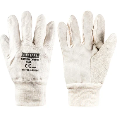 Image of Sitesafe Contractor Cotton Chrome Rigger Gloves Size 8