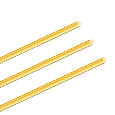 Image of 6mm Brass Rods,iMeistek 350mm Length Solid Round Rod Bar for Lathe Stock,RC Models DIY Crafts(3PCS)